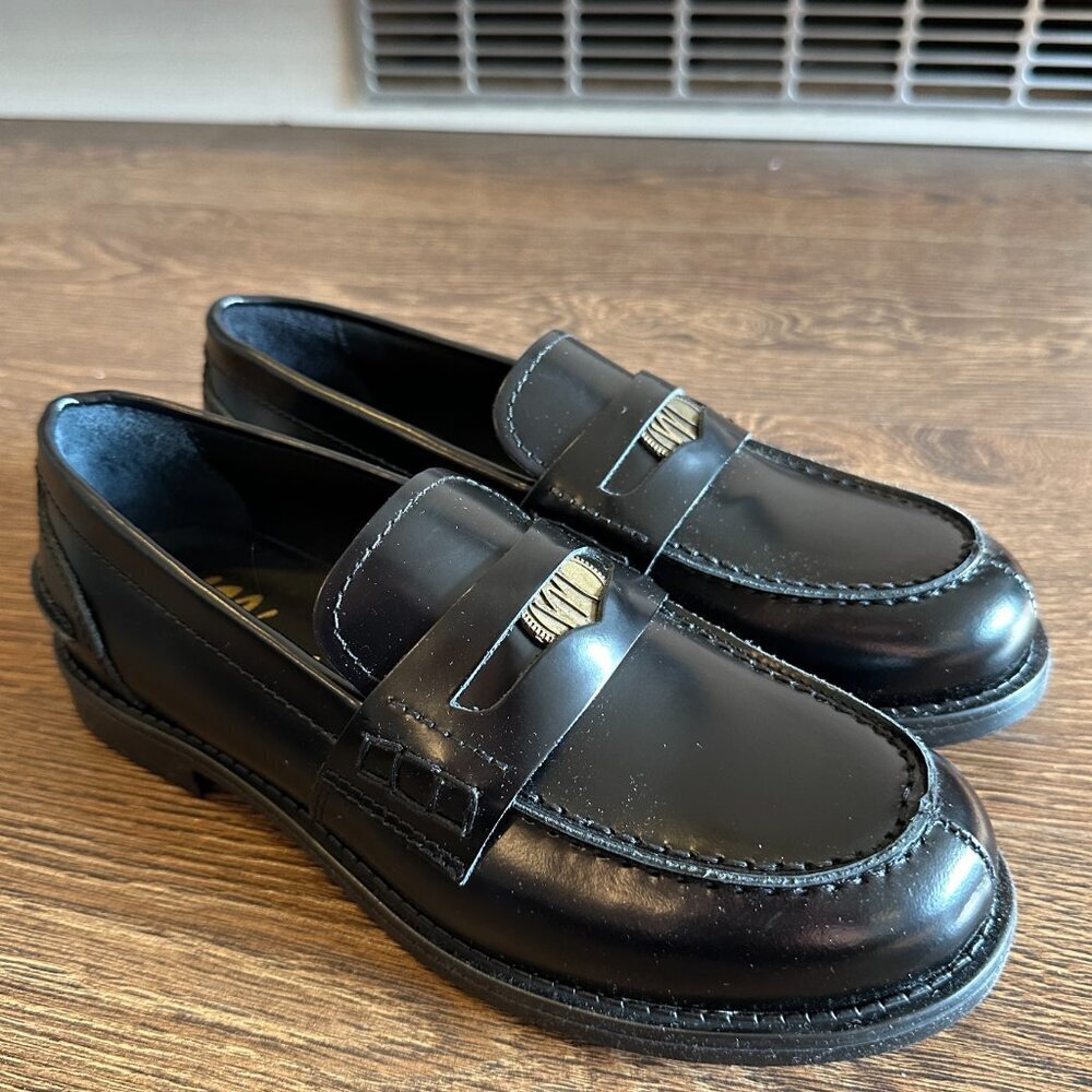 BNIB Mimosa Black Leather Loafers - Size 5 - Picture 4 of 11
